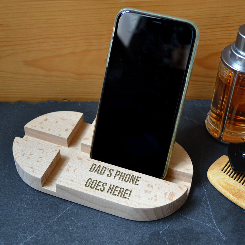 Personalised Wooden Phone Stand For Tables