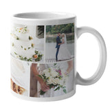 Photo collage mug with wedding photos
