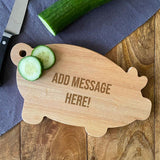 Pig chopping board custom engraved