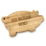 Personalised Pig Chopping Board Solid Wood Engraved Message Chopping Board Always Personal 