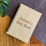 Personalised Notebook Plywood Cover Engraved Message A5 Note Book Always Personal 
