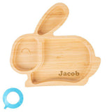 Personalised Bamboo Baby Plate Rabbit Suction Cup