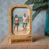 Personalised Rectangle Photo Frame Eco Friendly Bamboo Double Sided Photo Frame Always Personal 