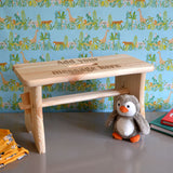 Personalised Child's Stool Wooden Engraved Message Mini Bench