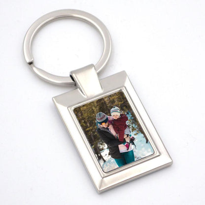 Personalised Photo Rectangle Metal Keyring Keyrings Always Personal 