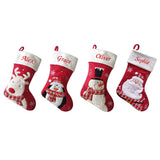 Fluffy stocking with reindeer, penguin, snowman or santa