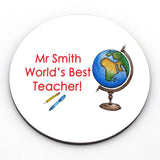 Personalised "Worlds Best Teacher" Round Coaster Coaster Always Personal 