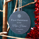 Personalised Engraved Slate Christmas Bauble New home Slate Christmas Decoration Always Personal 