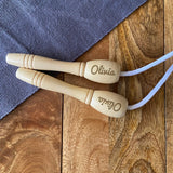 Personalised Skipping Rope with Wooden Handles and Name