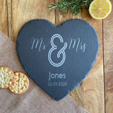 Personalised Engraved Heart Slate Placemat Wedding Set of 2 Placemat Always Personal 
