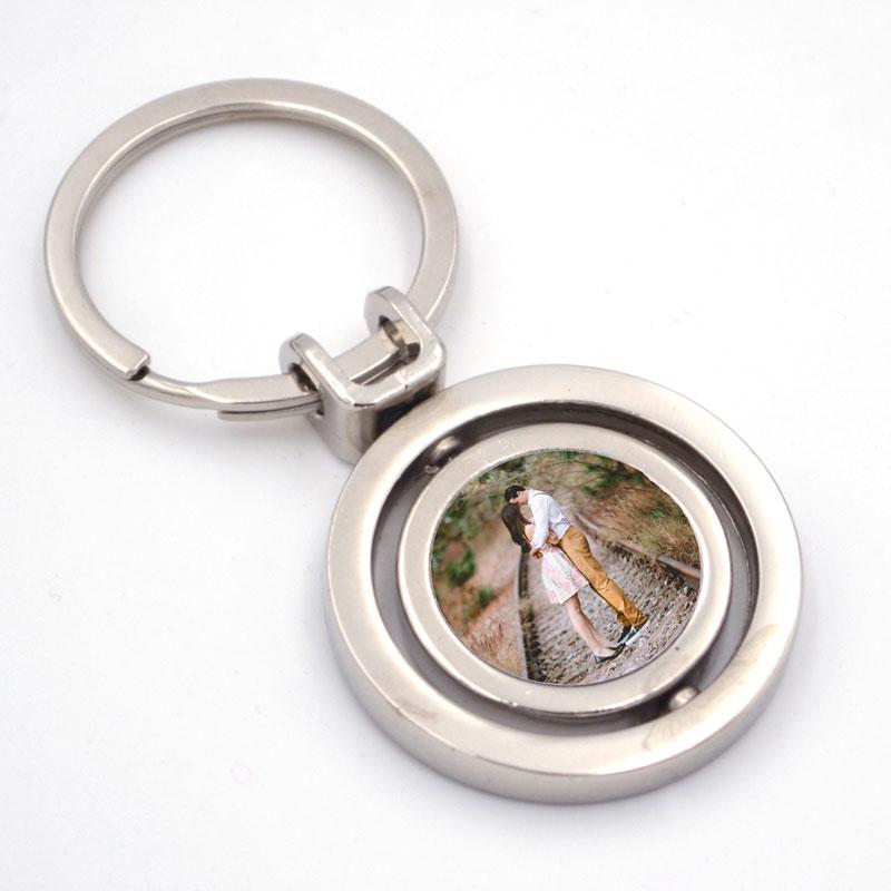 Personalised Spinning Circle Metal Photo Keyring Keyrings Always Personal 