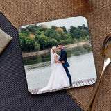 Square photo coaster personalised with a custom photo