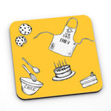 Personalised Star Baker Square Coaster in Yellow, Blue or Pink Coaster Always Personal 