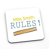 Personalised "My Teacher Rules" Square Coaster Coaster Always Personal 