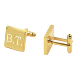 Personalised gold cufflinks with engraved initials