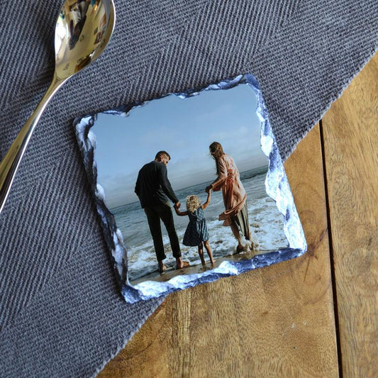 Square slate photo coaster
