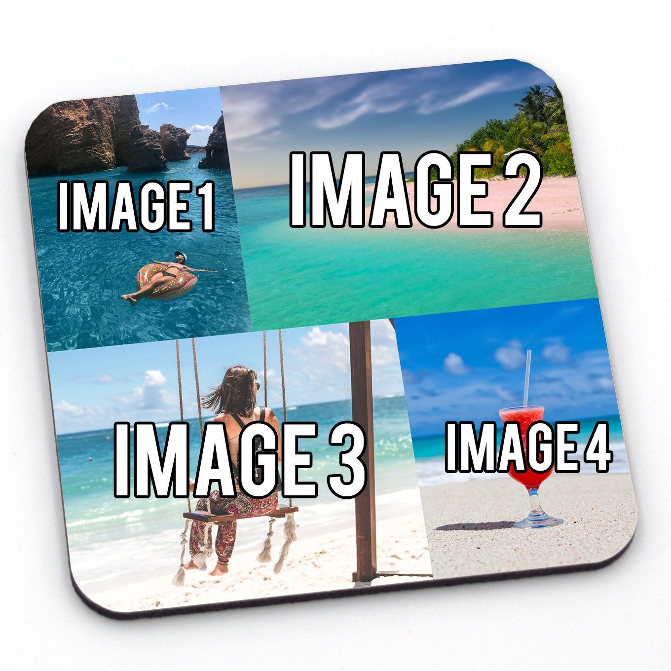 Personalised Photo Collage Square Coaster Coaster Always Personal 