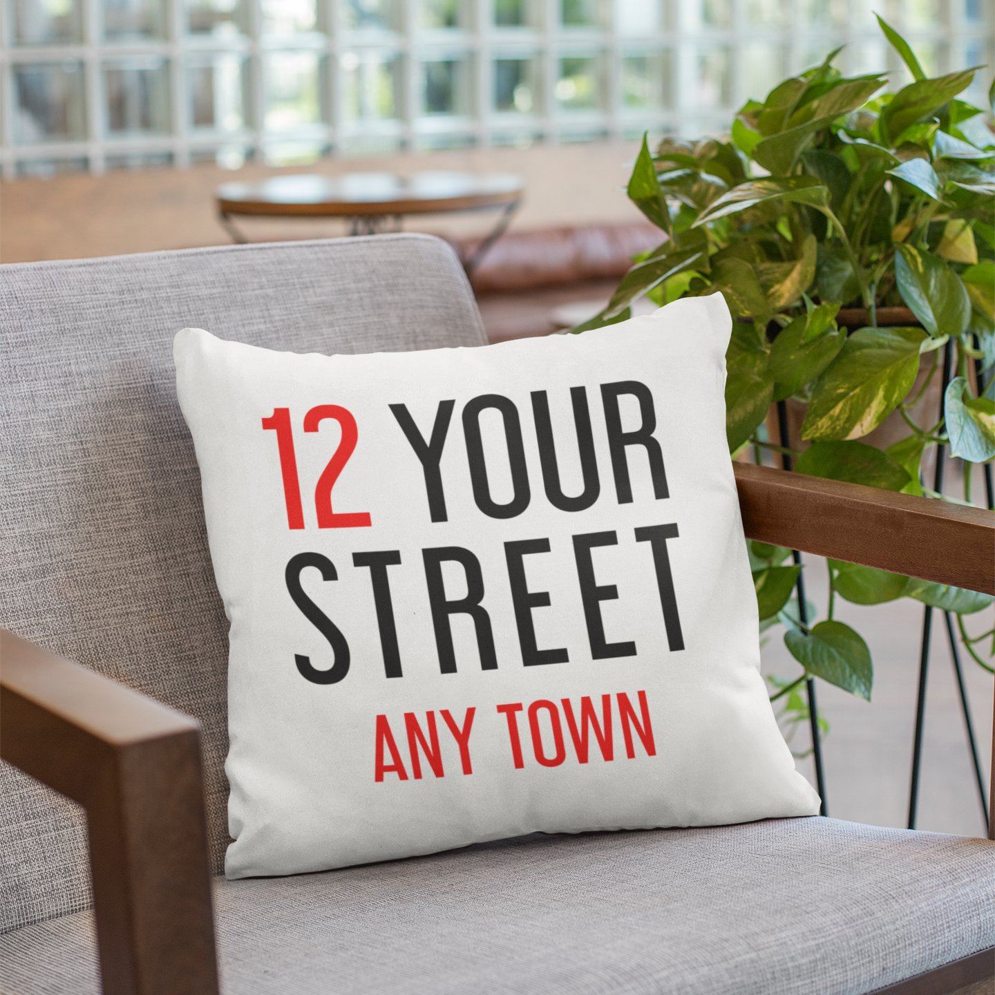 Personalised Printed Address Cushion Cushion Always Personal 