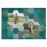 Personalised Hexagon Photo Chopping Board in Teal Chopping Board Always Personal 