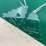Personalised Baby's My First Christmas Tree Decoration Clear Acrylic Christmas Decoration Always Personal 