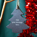 Personalised Slate Christmas Tree Decorations with Engraved Message - Always Personal