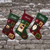Personalised Embroidered Vintage Patchwork Style Luxury Christmas Stockings