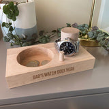 Personalised Engraved Watch Stand Solid Oak Any Message Watch Stand Always Personal 