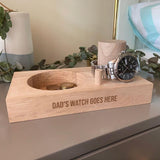 Personalised Engraved Watch Stand Solid Oak Any Message Watch Stand Always Personal 