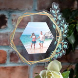 Personalised Photo Wedding Cake Topper Clear Acrylic Hexagon