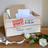 Personalised Wedding Card Box Post Box Shipping Label Print Engraved or Printed