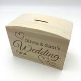 Wedding fund money box custom engraved