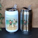 Personalised Reusable Photo Stainless Steel Can With Straw Water Bottle Always Personal 
