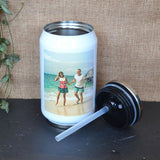 Personalised Reusable Photo Stainless Steel Can With Straw Water Bottle Always Personal 