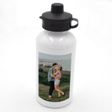 Personalised photo water bottle in white