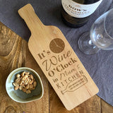 Personalised Wine O'Clock Wooden Chopping Board Bottle Shape Chopping Board Always Personal 