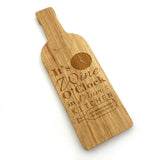 Personalised Wine O'Clock Wooden Chopping Board Bottle Shape Chopping Board Always Personal 
