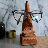 Personalised Glasses Holder Wood Lips Specs Stand