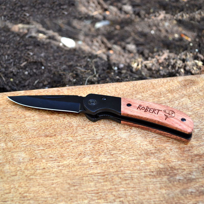 Personalised Fishing Knife With Engraved Handle
