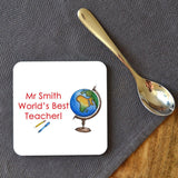 Personalised "Worlds Best Teacher" Square Coaster Coaster Always Personal 