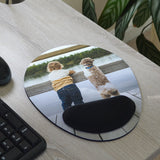 Personalised Oval Mouse Mat with Arm and Wrist Rest