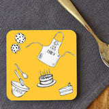 Personalised Star Baker Square Coaster in Yellow, Blue or Pink Coaster Always Personal 