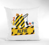 Personalised Name Construction Cushion - Kids / Childrens Bedroom Cushion Always Personal 