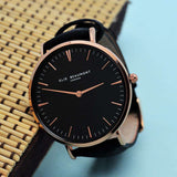 Modern - Vintage Personalised Leather Watch in Black Accessories Treat 