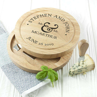 Mr and Mrs Classic Cheese Board Set Chopping Board Treat 