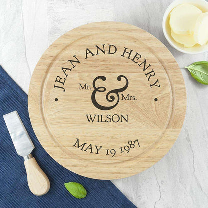 Mr and Mrs Classic Cheese Board Set Chopping Board Treat 