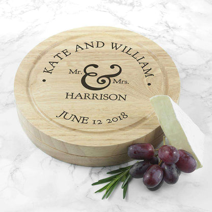 Mr and Mrs Classic Cheese Board Set Chopping Board Treat 