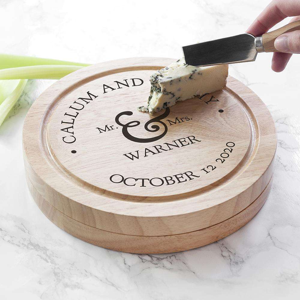 Mr and Mrs Classic Cheese Board Set Chopping Board Treat 