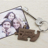 Our Family Heart Wooden Jigsaw Keyring Keyrings Treat 