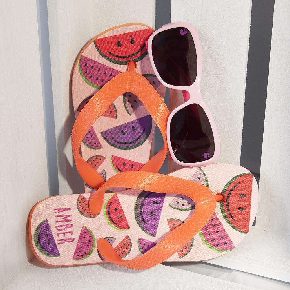 Wild Watermelon Child's Personalised Flip Flops Footwear Treat 
