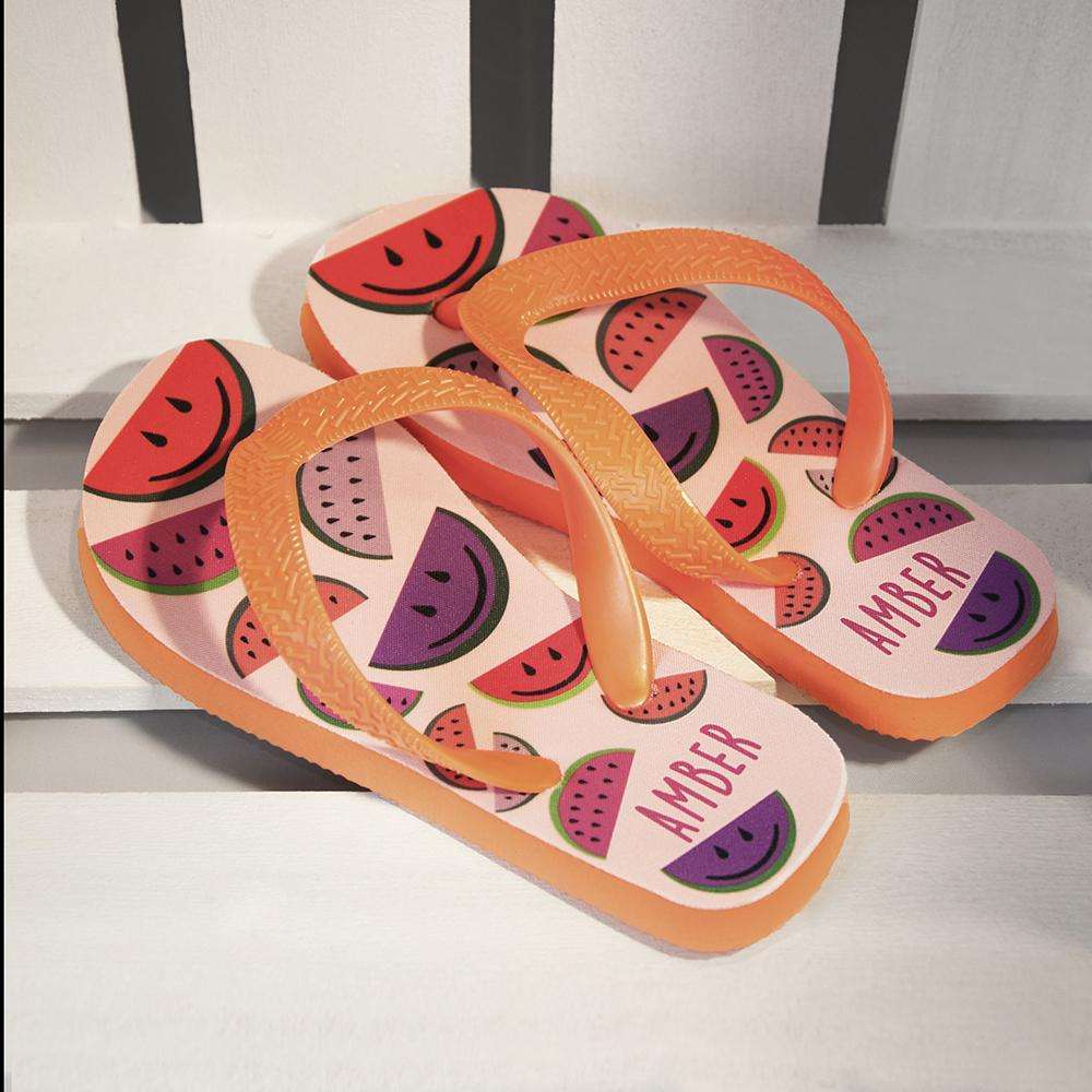 Wild Watermelon Child's Personalised Flip Flops Footwear Treat 